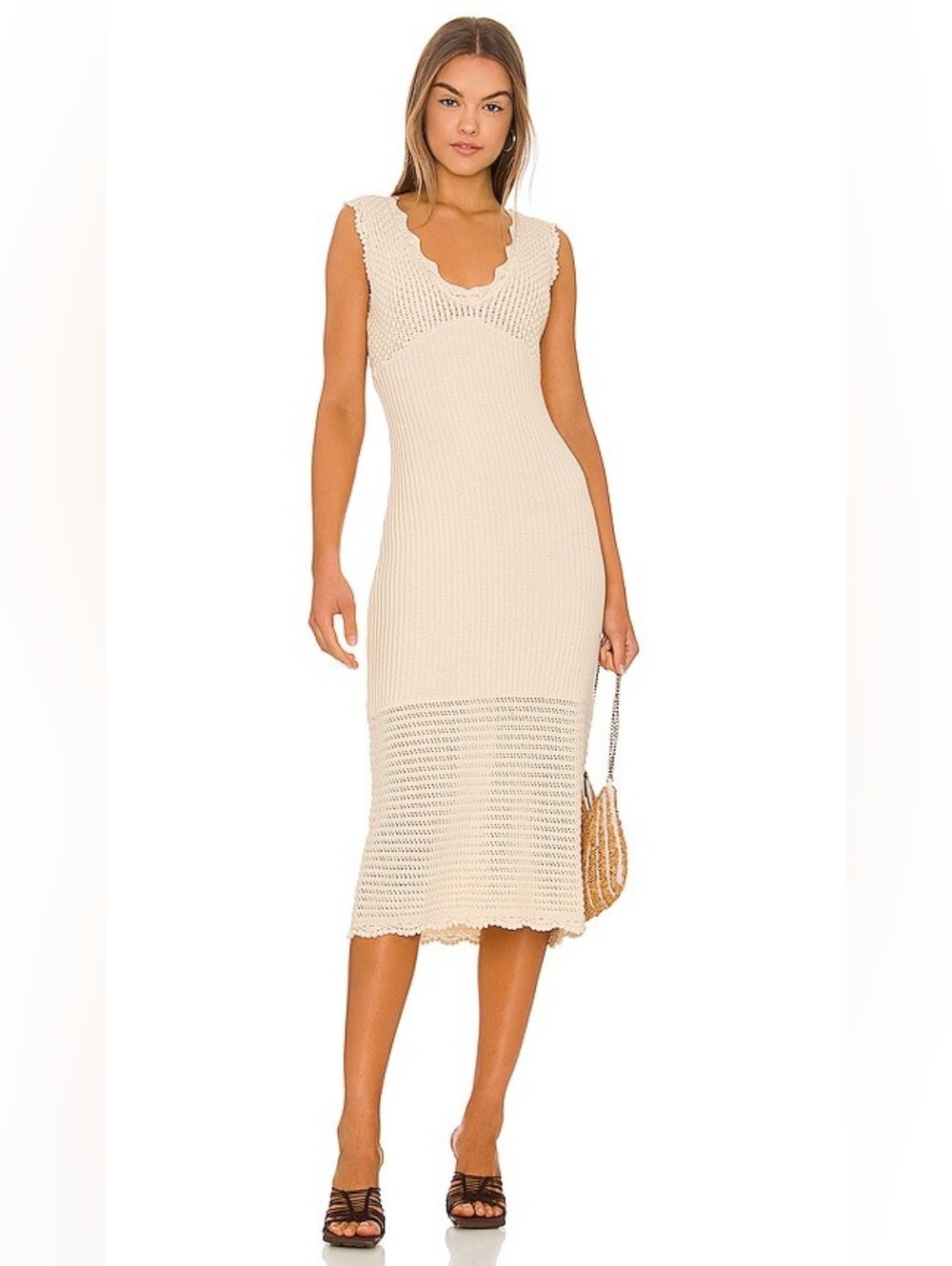 Paige Opal Crochet Midi Dress